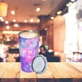 thumbnail image 6 of 20oz Tumbler With Lid And Straw, Galaxy Moon Stars Vacuum Insulated Iced Coffee Mug Reusable Travel Cup Stainless Steel Water Bottle, 6 of 6