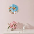 thumbnail image 3 of 10 Inch Wall Clock Battery Operated Silent Clock Decorative for Office, Kitchen, Outdoor, Living Room，Red Flowers Design, 3 of 4