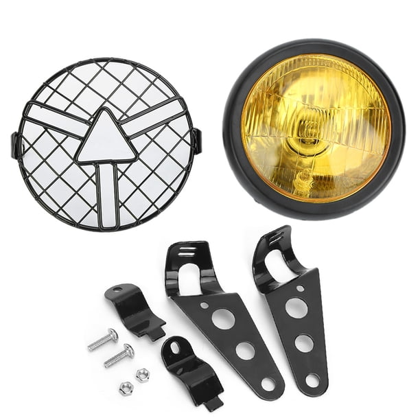 Faro, motocicleta universal Retro Grill Faro delantero de motocicleta Faro de motocicleta optimizado para la excelencia Jadeshay A