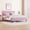 Pink, variant on 4 EVER WINNER Queen Bed Frames,Queen Size Bed Frame with Linen Fabric Upholstered Headboard and Wooden Slats Support,Adjustable Headboard, No Box Spring Needed, Noise-Free, Easy Assembly, Black