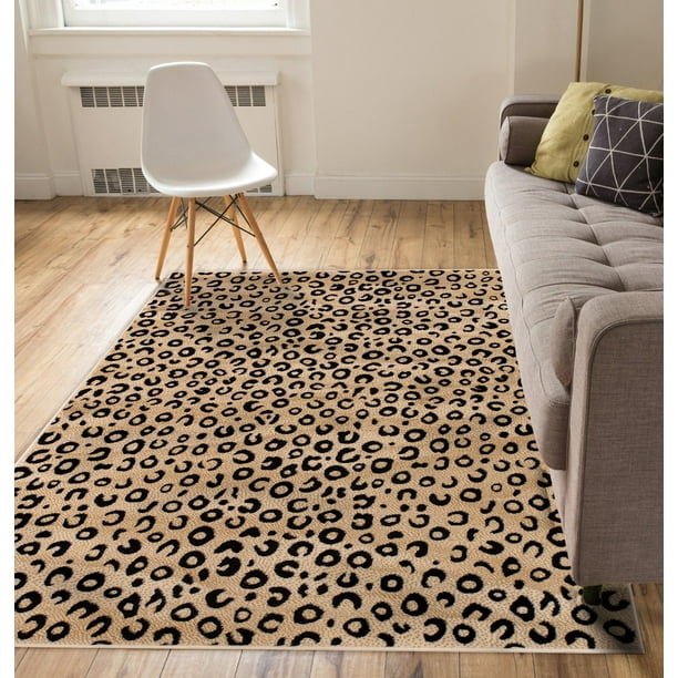 Well Woven Dulcet Leopard Animal Print Black Area Rug - Walmart.com