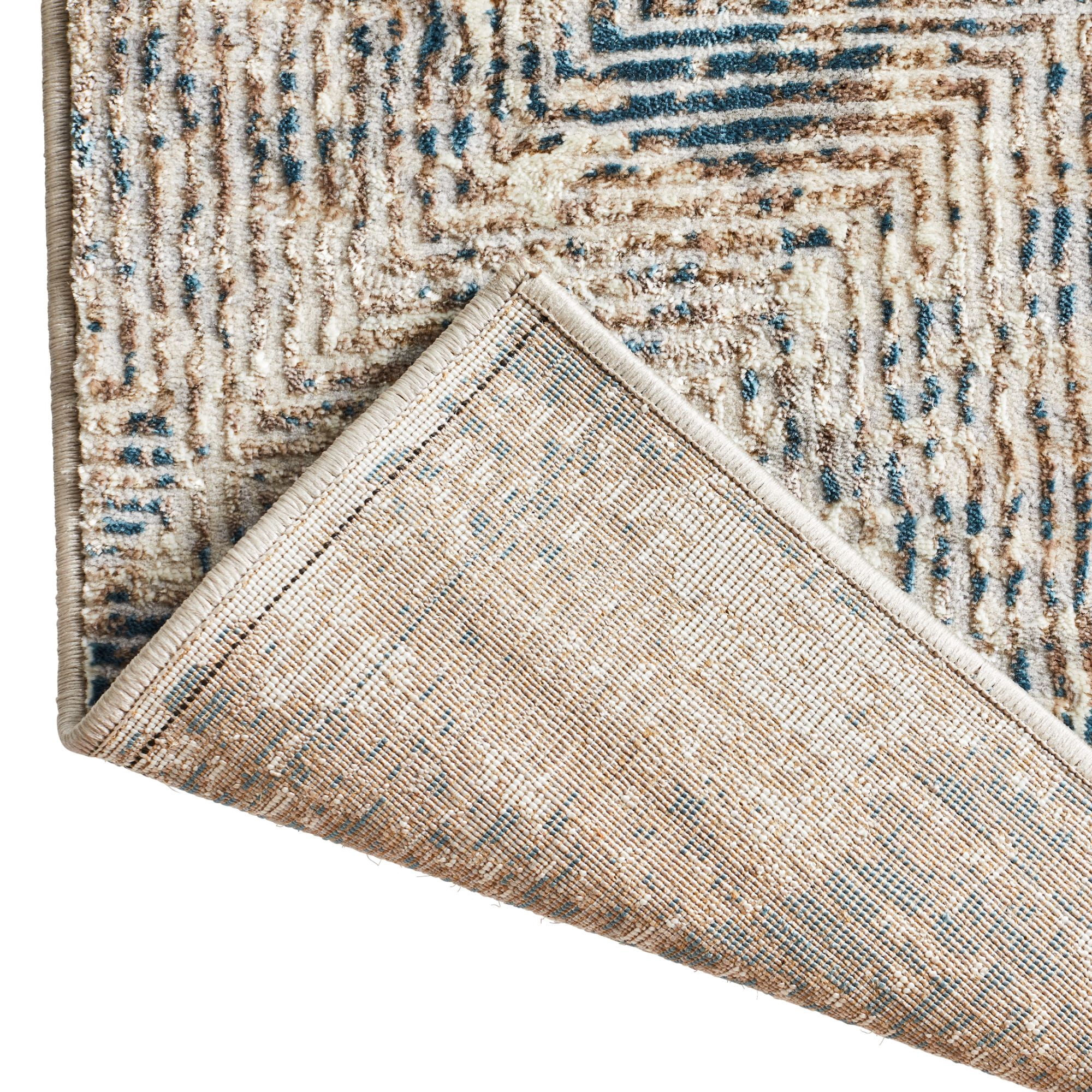 Better Homes & Gardens Square Abstract Area Rug, Blue, 5'x7'