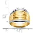 thumbnail image 3 of 14K Two-Tone Gold Ring Band Fashion & Rhodium Fancy Dome, Size 7, 3 of 5