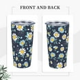 thumbnail image 2 of Daisy Flowers Tumbler 20oz Floral Stainless Steel Insulated Tumblers with Lid and Straw Spring Travel Coffee Mug Tea Wine Cups Water Bottle Sport Gifts for Women, 2 of 6