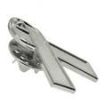 thumbnail image 2 of PinMart Childhood Diabetes and Children with Disabilities Awareness Enamel Lapel Pin â Silver Ribbon prevention Pin, 2 of 3