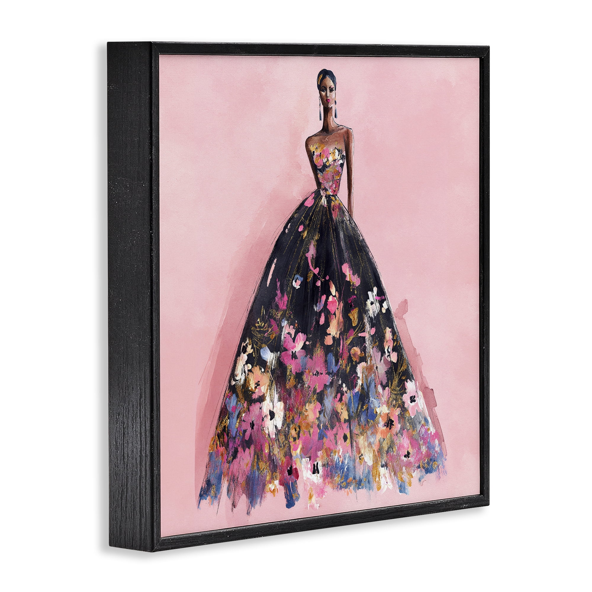Stupell Industries Floral Reverie Gown Black Framed Giclee Art, design by Svetlana Aleynikova