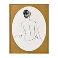 thumbnail image 6 of Beautiful Bronze Gold Framed Black Line Sketch Silhouette Wall Art by Drew Barrymore 20" X 16", 6 of 9