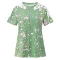 thumbnail image 7 of QUNYINEY Crew Neck Shirts for Women Trendy Floral Casual Short Sleeve Tops Pullover Summer Loose Lace Womens Tops, 7 of 7