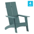 thumbnail image 5 of Flash Furniture Set of 4 Sawyer Commercial Modern 2-Slat Back Adirondack Chairs - Sea Foam All-Weather Poly Resin Lounge Chairs, 5 of 13