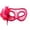 A003- Hot Pink, variant on Masquerade Mask Purple Sheer Lace Design for Women with Side Flower Feather Accent for Halloween Prom and Events