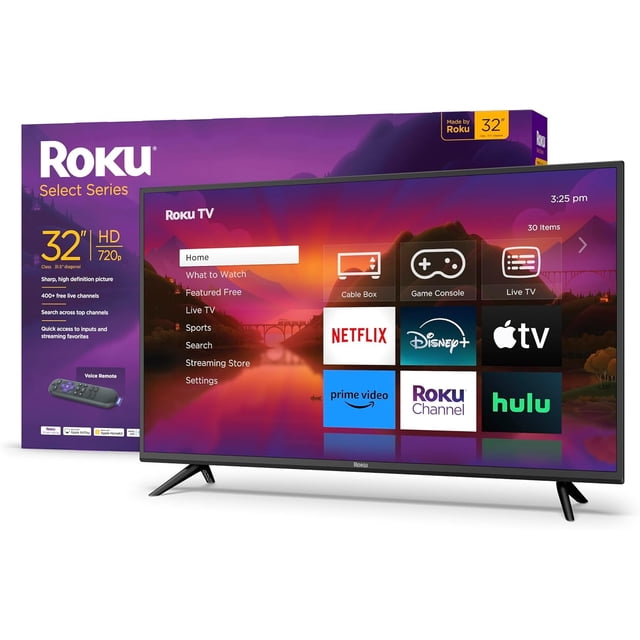 Roku Smart TV – Serie Select 720p HD RokuTV de 32 pulgadas con mando a distaia de voz Roku, imagen brillante, visualización de inicio personalizable, noticias local en vivo, deport, juegos