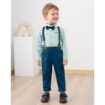 thumbnail image 7 of ZOEREA Toddler Baby Boy Suit Clothes Gentleman Wedding Outfits Long Sleeve Dress Shirt + Suspender Pants + Bowtie 1-5T, 7 of 7