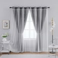 thumbnail image 5 of 2 Panel Star Curtains Hollow Out Blackout Curtains for Kids Room 52in Double Layer Star Cut Out Window Decor, 5 of 7