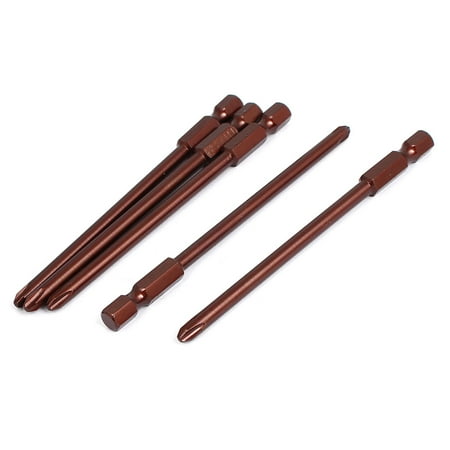 Brown Driver - Unique Bargains 100mm Long PH2 Magnetic 4.5mm Head Screwdriver Bits Brown 5pcs