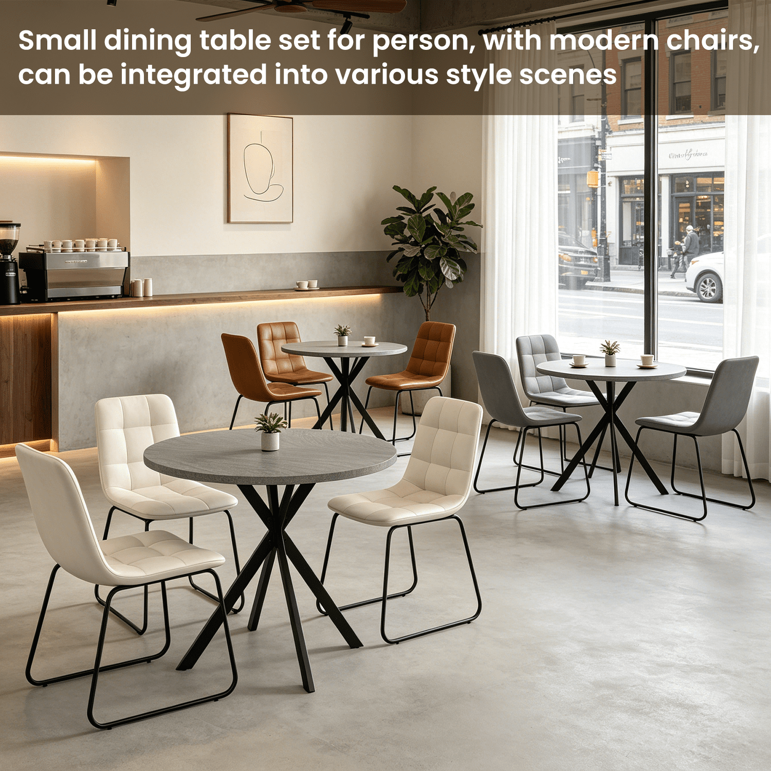 31.7" Round Dining Table Set for 2,3-Piece Modern Round Dining Set,Small Dinette Sets for Living Room, Dining Room, Kitchen