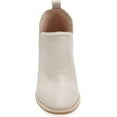 thumbnail image 4 of Jeffrey Campbell Rosalee Ivory Off White Leather Stacked Block Heel Bootie (Ivory, 8), 4 of 6