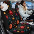 thumbnail image 2 of Uorisanigo Car Seat Cover Automotive Interior Accessories Fluffy Fur Red Ladybug Print Car Seat Covers Front Seats Only, Coral Velvet Cloth, Universal Fits Most Cars SUVs, 2 Pack, 2 of 7