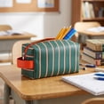 thumbnail image 2 of Pen + Gear Green Sport Stripe Pencil Pouch, Green, Educational Level: Perfect for Students of All Ages--Elementary, Middle School, High School, College, and Adult Professionals, 2 of 6
