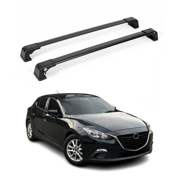 Roof Rack Cross Bars Carrier Aluminium fits Mazda 3 Sport Speed 2009-2013 Black
