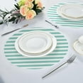 thumbnail image 6 of Light Green Stripes Round Placemats Washable Placemats Non-Slip Heat-Resistant Table Place Mats for Dining Kitchen Holiday Party Table 15.4"-1PCS Home Decor, 6 of 7