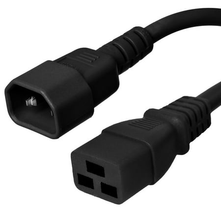 Iec Power Cord 14 Awg C14 to C19 Power Cord - Black, 1 Foot, 13A/250V, 16/3 AWG, IEC 60320 - Iron Box Part # IBX-4919-01 ()