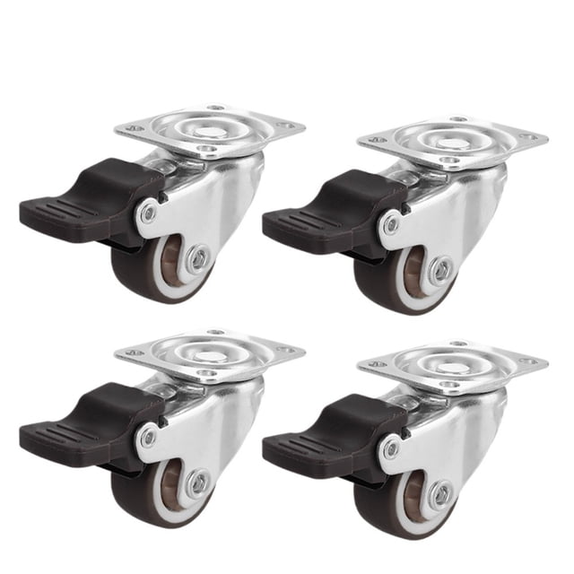 Soft Rubber Wheel For Platform Trolley Chair Accessory 360° 1/2 Inches 4Pcs Furniture Caster Universal Swivel Caster Household ,Superior Material