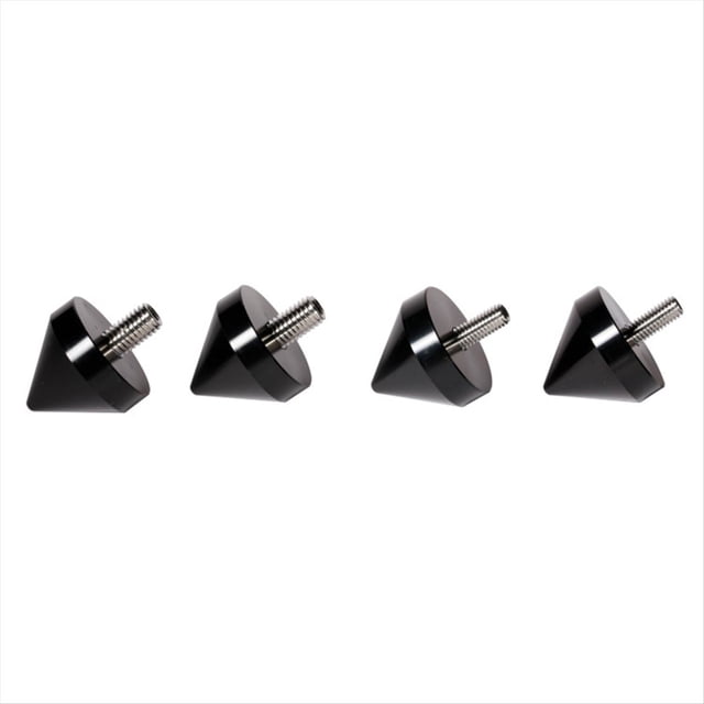 4 Soportes para Altavoces M8, con Forma de Cono, con Puntas Amortiguadoras y Clavos Aislantes.