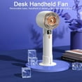 thumbnail image 6 of IDOLCO 3000 mAh Portable Handheld Fan, 5 Wind Speeds USB Personal Fan with Base [White], 6 of 7