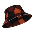 thumbnail image 2 of Fisherman Hat 22.8×5.9in Skin-Friendly Lightweight Breathable Folding Reflective Double Face For Daily Travel Business Camping Argyle Plaid Darkorange_3, 2 of 8