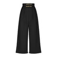 thumbnail image 3 of LLYwey Womens Tall Pants Ladies Summer Thin Of the New Chinese Disk Buckle Style Design Loose Casual Pants Pants New Full Length Pants Trousers Regular Fitted Black L, 3 of 5