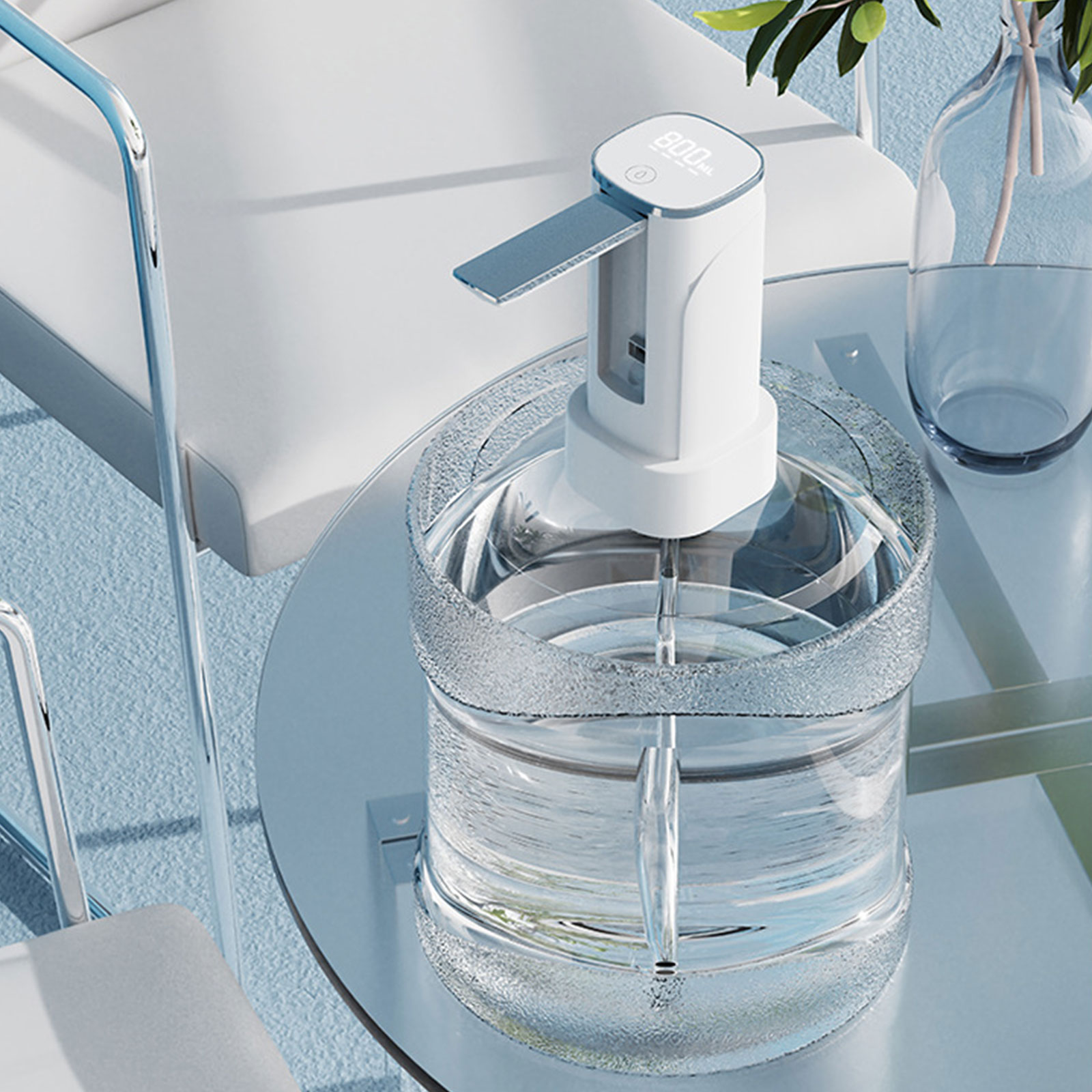 Water Dispenser for Bottle Upgraded LED Display Quantitative Setting Drinking Water Foldable Low Noise Dispenser