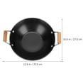 thumbnail image 2 of Raindrops Black Metal Hot Pot Cooking Pot with Wooden Handle for Home Use and HeatResistant 2pcs Set, 2 of 8