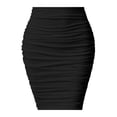 thumbnail image 5 of Wxolcjlv Womens Ruched Midi Skirt High Waist Bodycon Cut Office Daily Skirts, 5 of 5