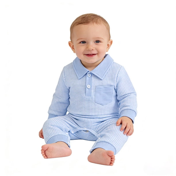 Monos de otoño e invierno para niños y niñas, monos de manga larga con botones y cuello redondo, monos cortos lisos, monos de poliéster para niños.