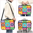 thumbnail image 6 of Large Travel Artist Makeup Bag With Adjustable Dividers &12 Brush Slots Portable Cosmetic Organizer Colorful Vector, 6 of 7