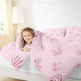 thumbnail image 4 of Feelyou Girls Princess Bow Full Size Comforter Sets, Cartoon Stripes Geometric Bedding Comforter Set, Kawaii Pink Bowknot Reversible Bedding Sets, Lightweight Room Decor, 3-Piece, 4 of 8