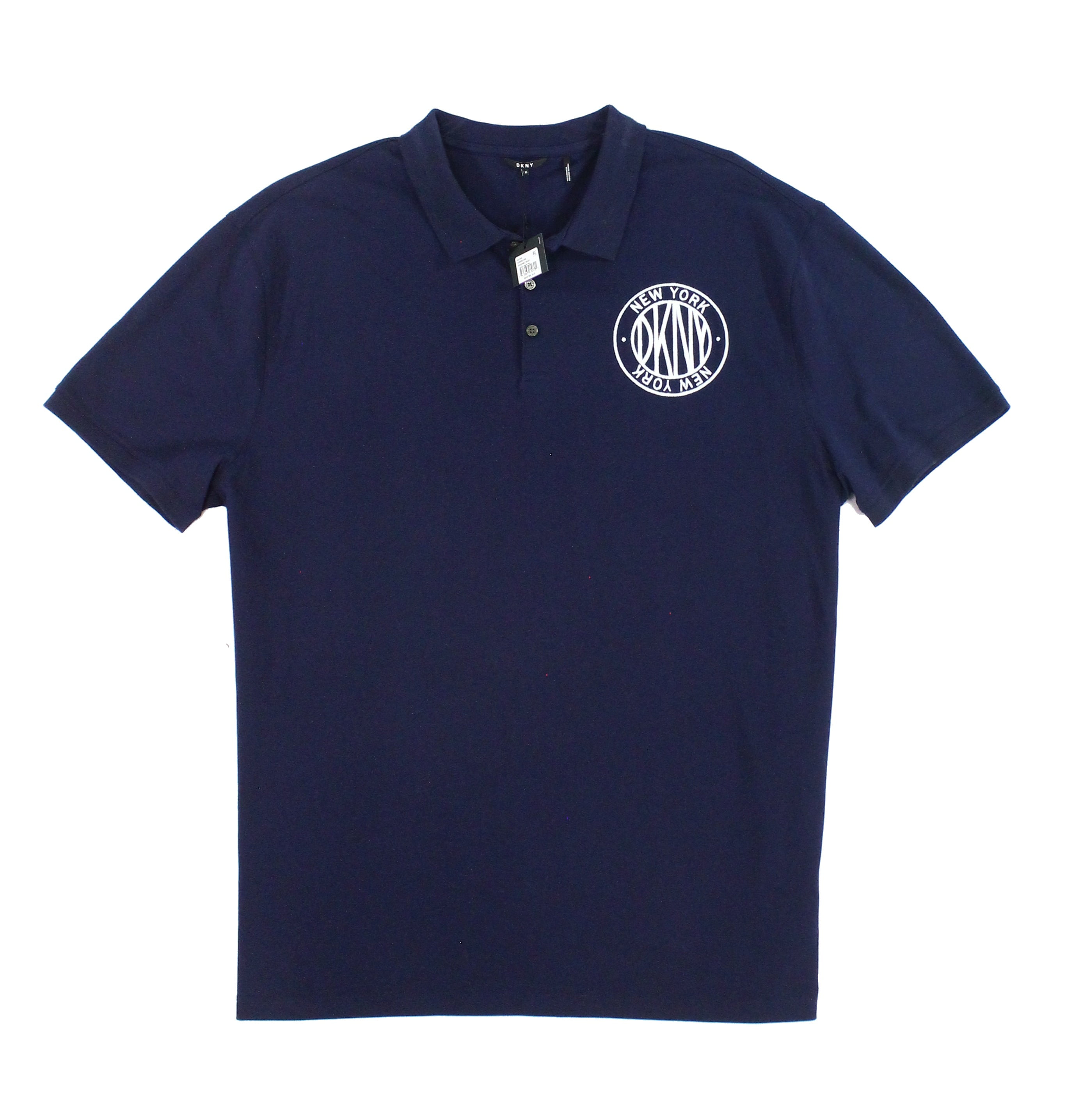 DKNY Dkny Mens EmbroideredLogo Rugby Polo Shirt