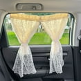 thumbnail image 5 of Car Side Window Sunshade, Khaki Cotton Mesh with Lace Embroidery, Universal Fit, Sun Protection Heat Insulation Privacy Protection, Easy to Install, 5 of 6