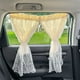 thumbnail image 5 of Cortina de sombrillo para coches - Diseño floral bordado de encaje para ventanas laterales, malla de algodón caqui 60x50cm, protección UV y privacidad, 5 of 6