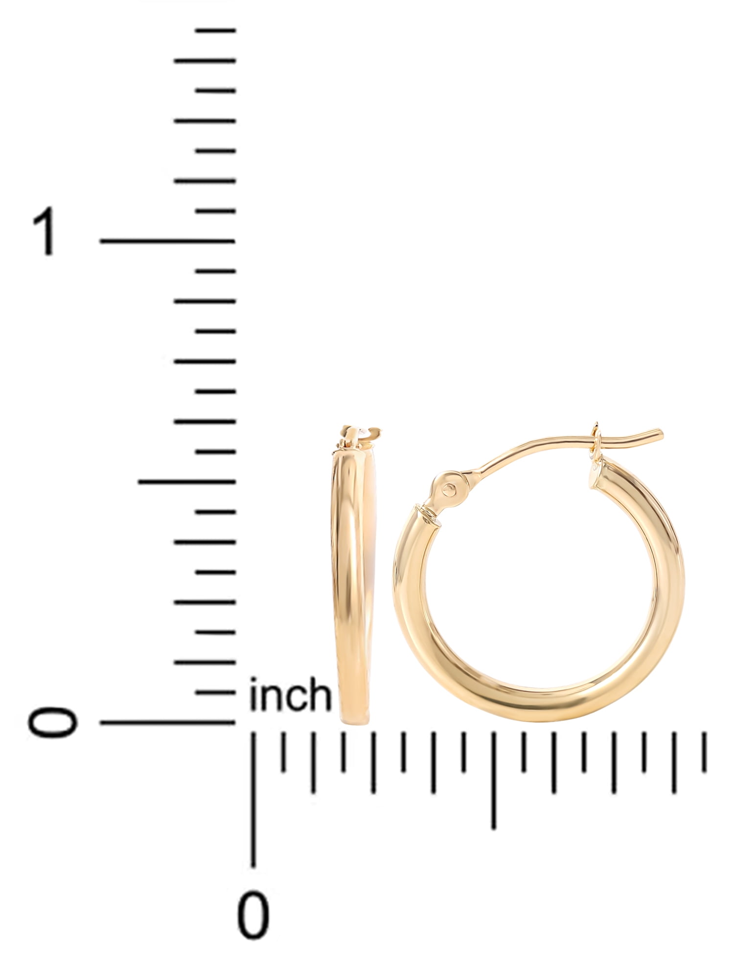 Brilliance Fine Women's Polished Hoop Earrings, 14K Yellow Gold