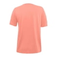 thumbnail image 4 of CIENVNSTG Square Neck Pleated T-Shirts for Women Solid Color Short Sleeve Tunic Casual Summer Tee Tops Fashion Clothing for Daily Outings Leisure Time and Beach Activities Pink 3XL, 4 of 5