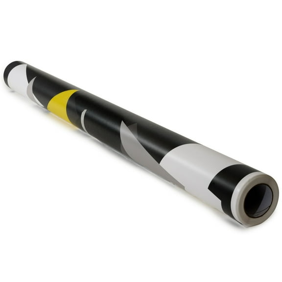 Vicrez Vinyl Car Wrap Film vzv10441 Black White Grey Yellow Abstract | 5ft. x 35 ft.