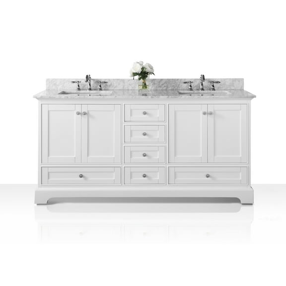 Ancerre Designs Audrey 72" Wood Bathroom Vanity Set in White