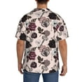 thumbnail image 5 of KLL Retro Red Black Roses Print Men's Shirt Short Sleeve Button Down Summer Cuba Beach Shirts- 3X-Large, 5 of 7