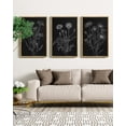thumbnail image 5 of Black White Flower Wall Art Bohemain Botanical Prints Artwork Vintage Minimalist Floral Wall Hanging Decor for Office Dining Room Hallway 24x36in Natural Framed, 5 of 8
