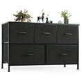 thumbnail image 1 of EDX Commode à 5 Tiroirs pour Chambre, Organisateur de Rangement en Tissu Petite Armoire, Noir, 1 of 8