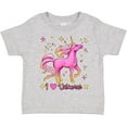thumbnail image 3 of Inktastic I Love Unicorns- Pink and Yellow Boys or Girls Toddler T-Shirt, 3 of 5