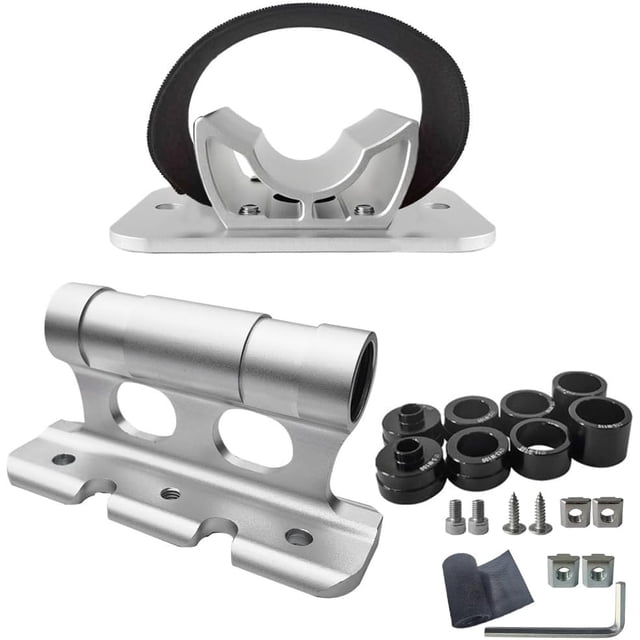 Bike Fork Mount and Rear Wheel Holder Kit, Aluminium Alloy Quick Release Fork Mount Bike Rack for Car Truck SUV Transport Storage(Silver)