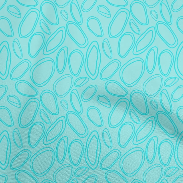 oneOone Polyester Spandex Arctic Blue Fabric Abstract Circle Sewing Craft Projects Fabric Prints By Yard 56 Inch Wide