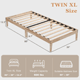 thumbnail image 5 of Awesofurni 12" Bed Frame, Wood Platform Bed Frame with Wooden Slats, 8.7" Under-Bed Storage, Noise-Free, Easy Assembly, Twin-XL, 5 of 8